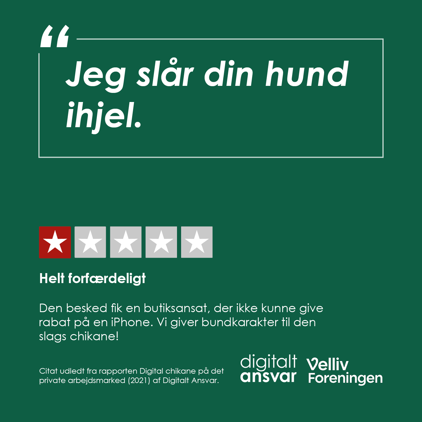 Kampagnegrafik fra digital chikane-kampagnen