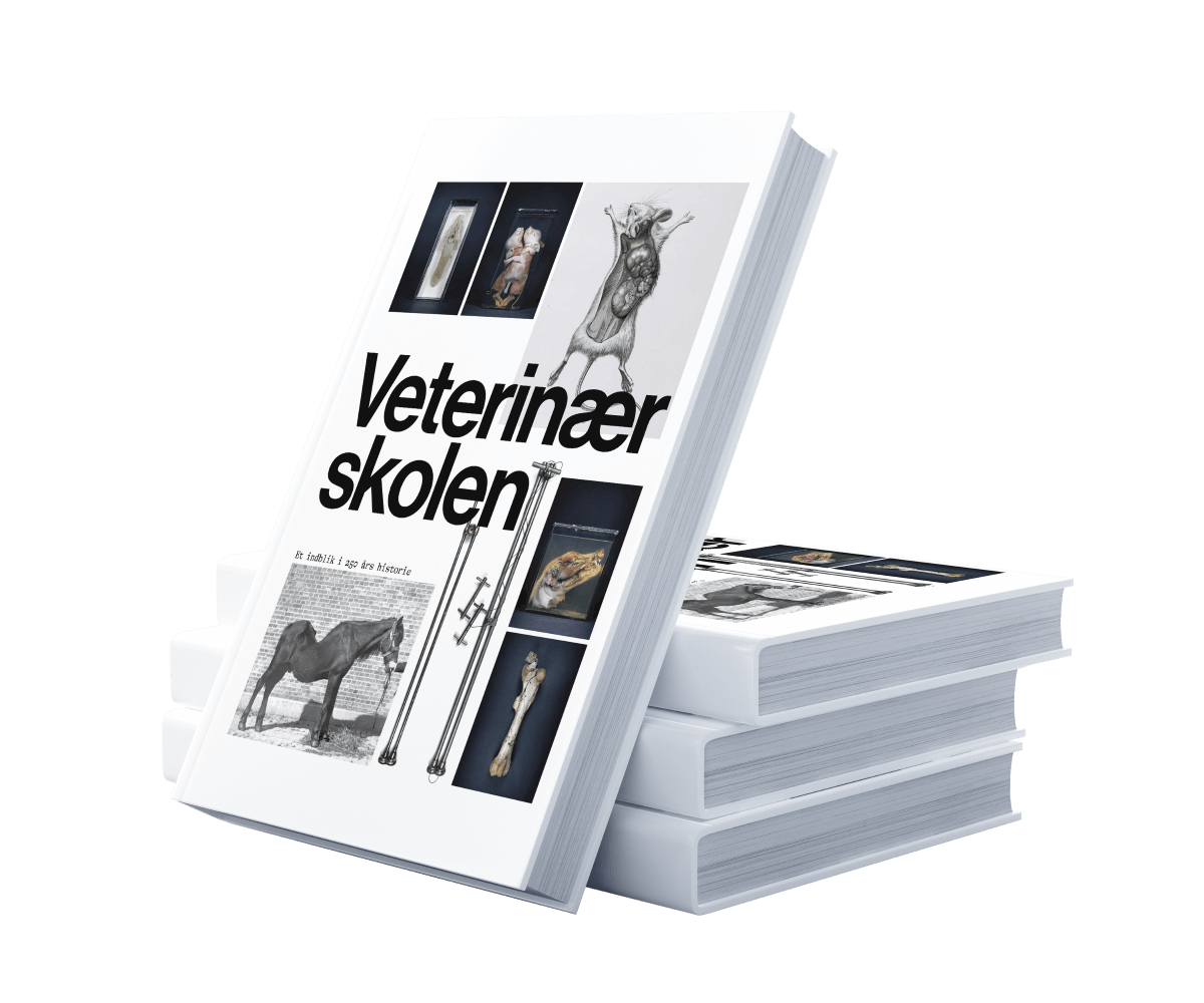 Jubilæumsbogen ’Veterinærskolen – Et indblik i 250 års historie’ kan købes eller bestilles på academicbooks.dk