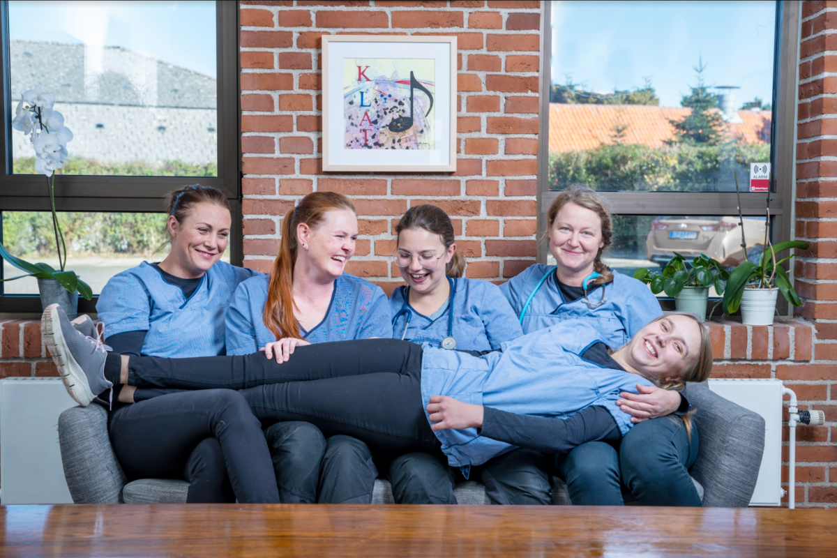 Naja Buhl Helms og Karen Lykke Olsen peger på, at deres samarbejde bygger på fælles værdier og en flad ledelsesstruktur, hvor alle medarbejdere har mulighed for at bidrage.